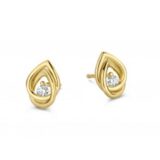 Y1253 Geelgouden oorringen 18ct briljant 0.07 ct