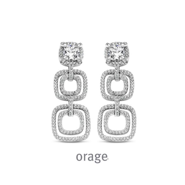 As116 Orage oorslingers zilver zirconium