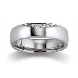 Trouwring zilver viventy brilj 0.03ct