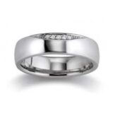 Trouwring zilver viventy brilj 0.03ct