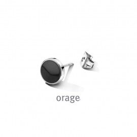 BA340-AW134 Oorring heren staal zwart 1st