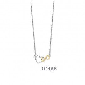 BB231  Ketting hart bicolor 925 rh