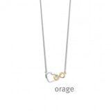 BB231  Ketting hart bicolor 925 rh