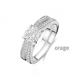BA221  zilveren duo ringen zirconium 