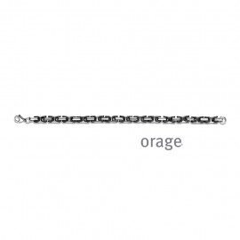 BA165 Armband staal heren bicolor zwart