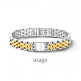 BA345 Armband staal bicolor heren