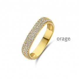 BA026 Ring zilver verguld geel zirconium