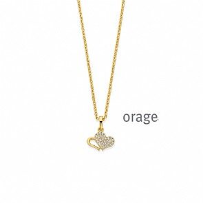 Ba231  Ketting met hart  geel zirconium