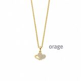 Ba231  Ketting met hart  geel zirconium