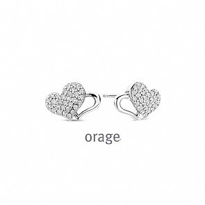 BA233 oorringen hart zilver zirconium