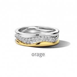 BA086 rung zilver bicolor zirconium 