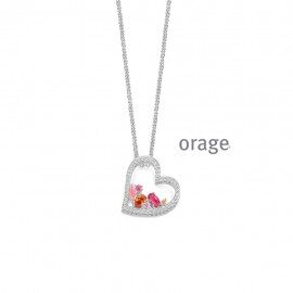 BA229 Ketting hart  zilver zirconium 