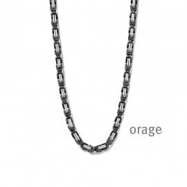 A166 Ketting staal heren bicolor zwart
