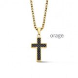 BA180 Ketting heren kruis staal gee