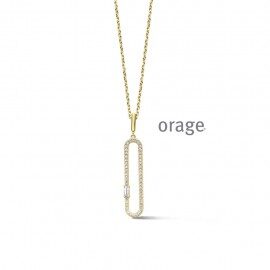 BA001 ketting met hanger verguld geel zirconium 