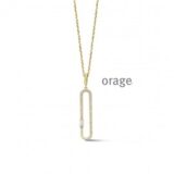 BA001 ketting met hanger verguld geel zirconium