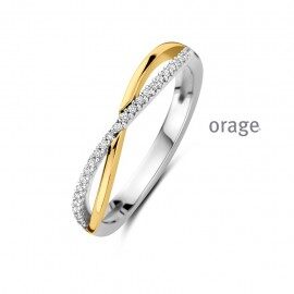 BA206 Ring bicolor yell 925 rh cz