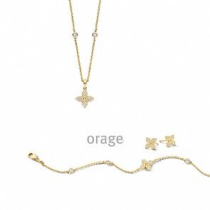 BA363  ketting verguld vlinder