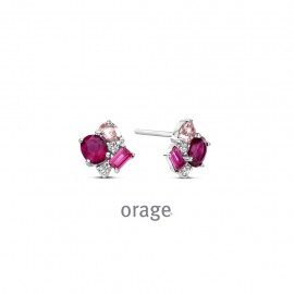 BA039 Oorringen zilver roze 