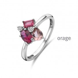 Ba038 ring roze rood zirconium  maat 50-58