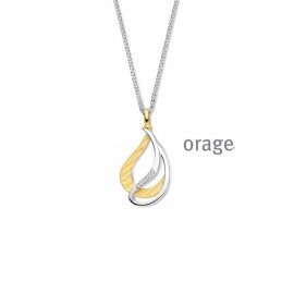 BA323 Ketting 925 rh cz bicolor geel
