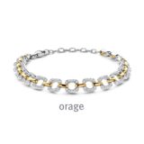 BB054 Armband 925 rh cz bicolor geel