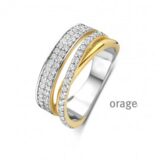 BB146 Ring bicolor yell 925 rh cz (V/39) (52-62)