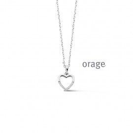 BB232 Ketting hart zilver zirconium
