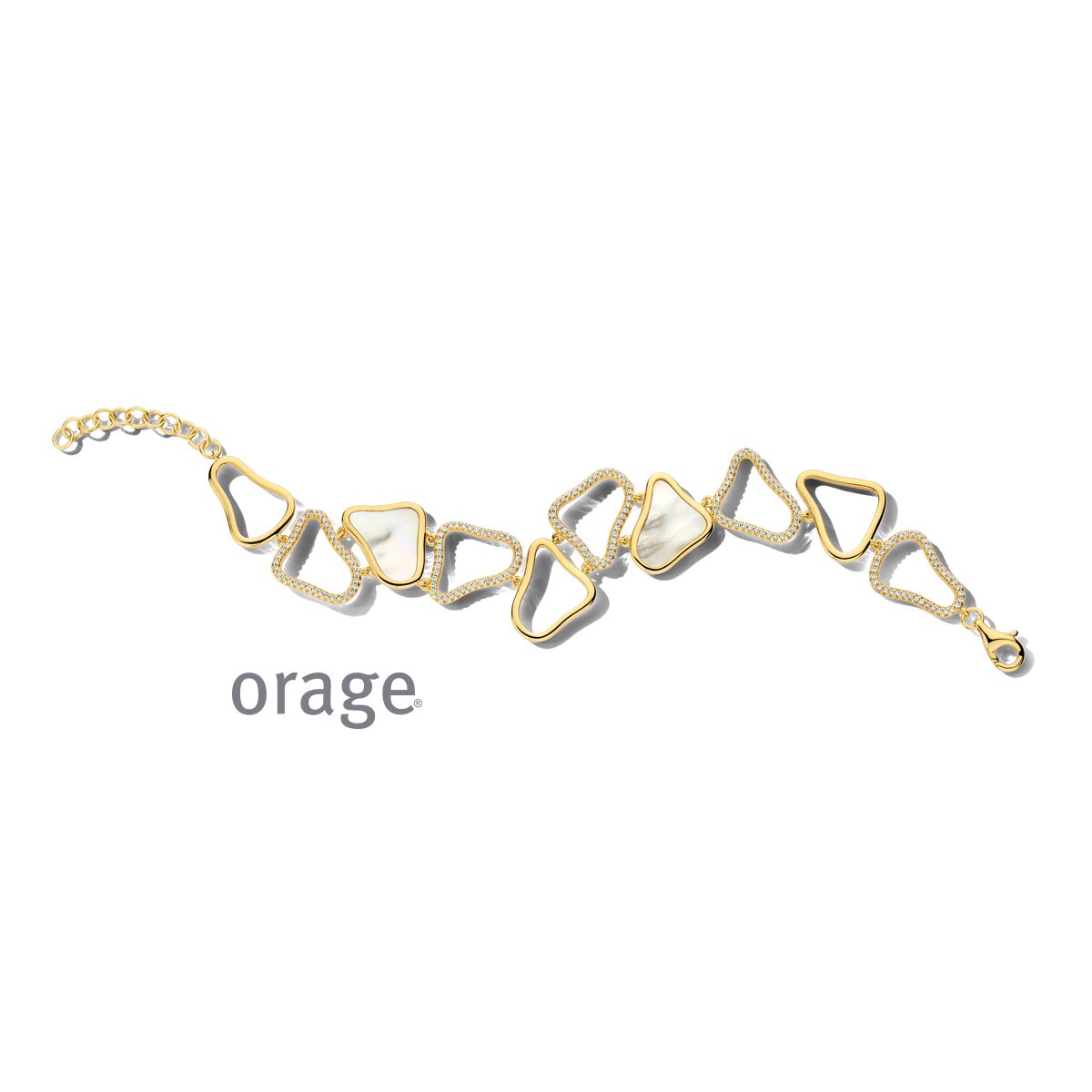 BB058 Armband verguld geel goud cz