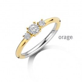 BB208 Ring bicolor yell 925 rh cz (V/39) (50-58)
