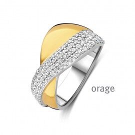 BB073 Ring bicolor yell 925 rh cz (V/39) (52-62)