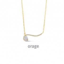 BC046 Ketting verguld geel pear-cut cz