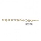 BC028 Armband organische schakels met pavé verguld geel cz