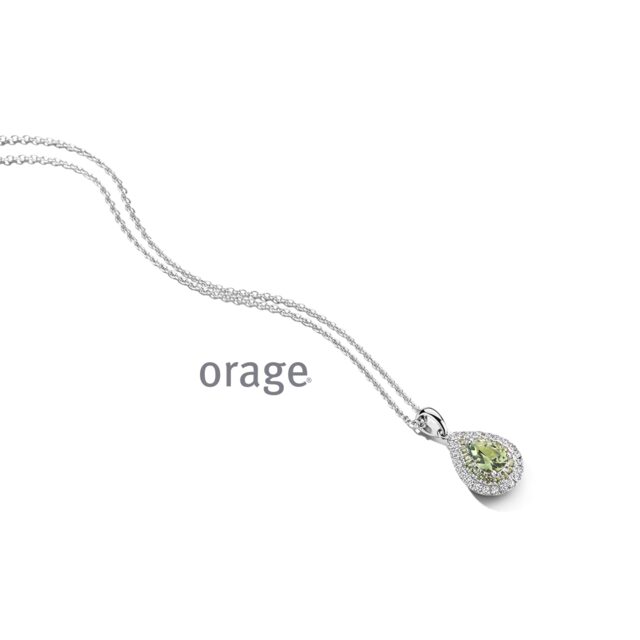 BC093 Ketting entourage 925 rh groene pear-cut cz