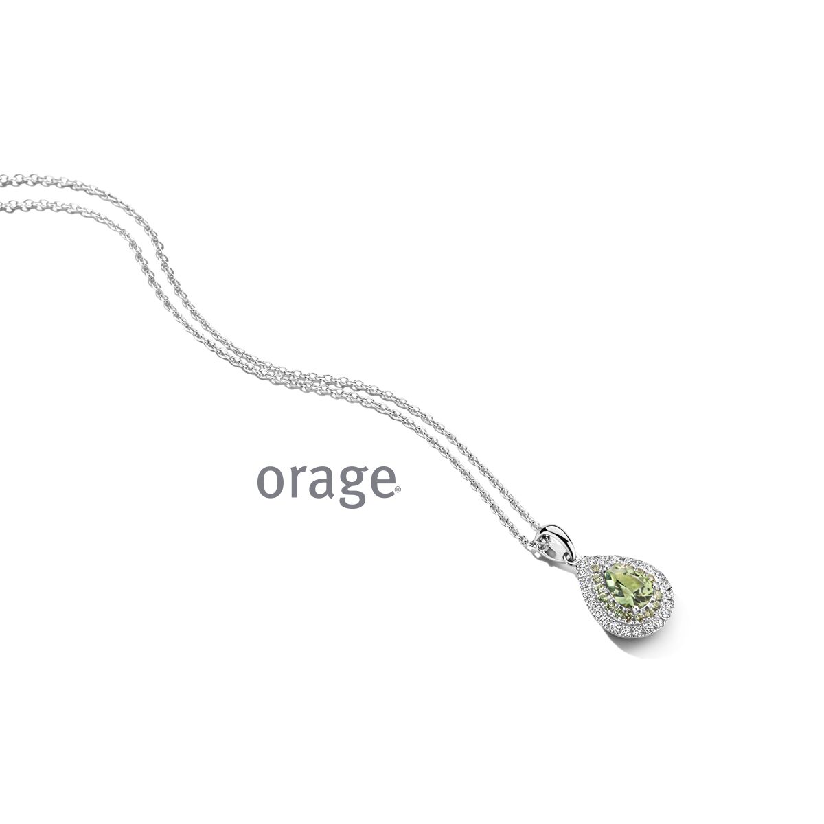 BC093 Ketting entourage 925 rh groene pear-cut cz