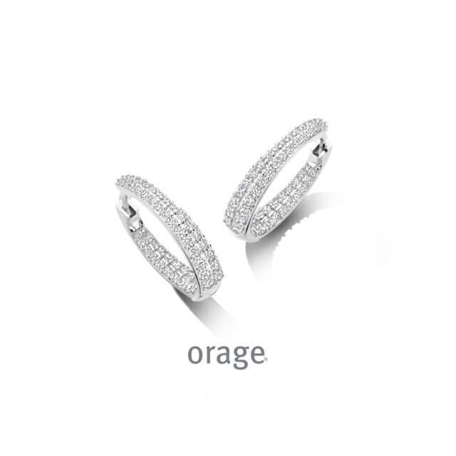 BC041 Creolen met pavé 925 rh cz