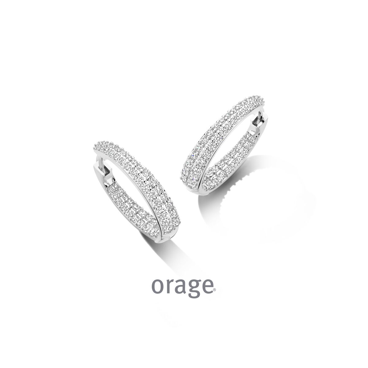 BC041 Creolen met pavé 925 rh cz