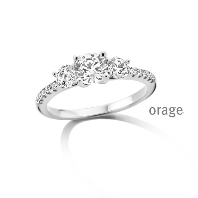 BC086 Ring trilogie met zijstenen 925 rh cz