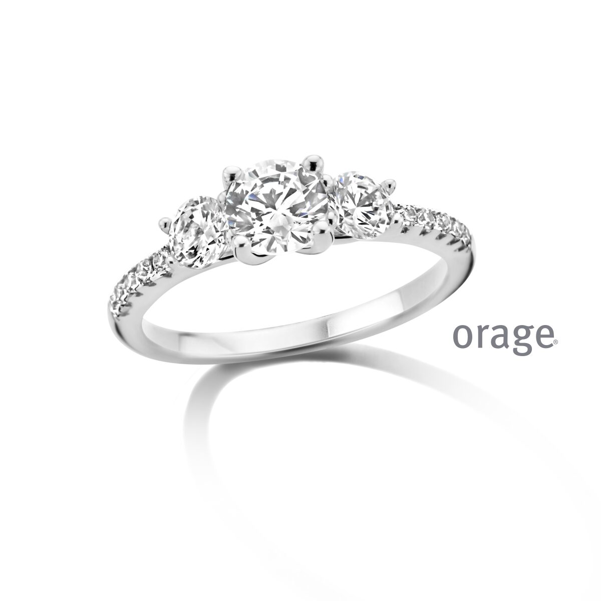 BC086 Ring trilogie met zijstenen 925 rh cz