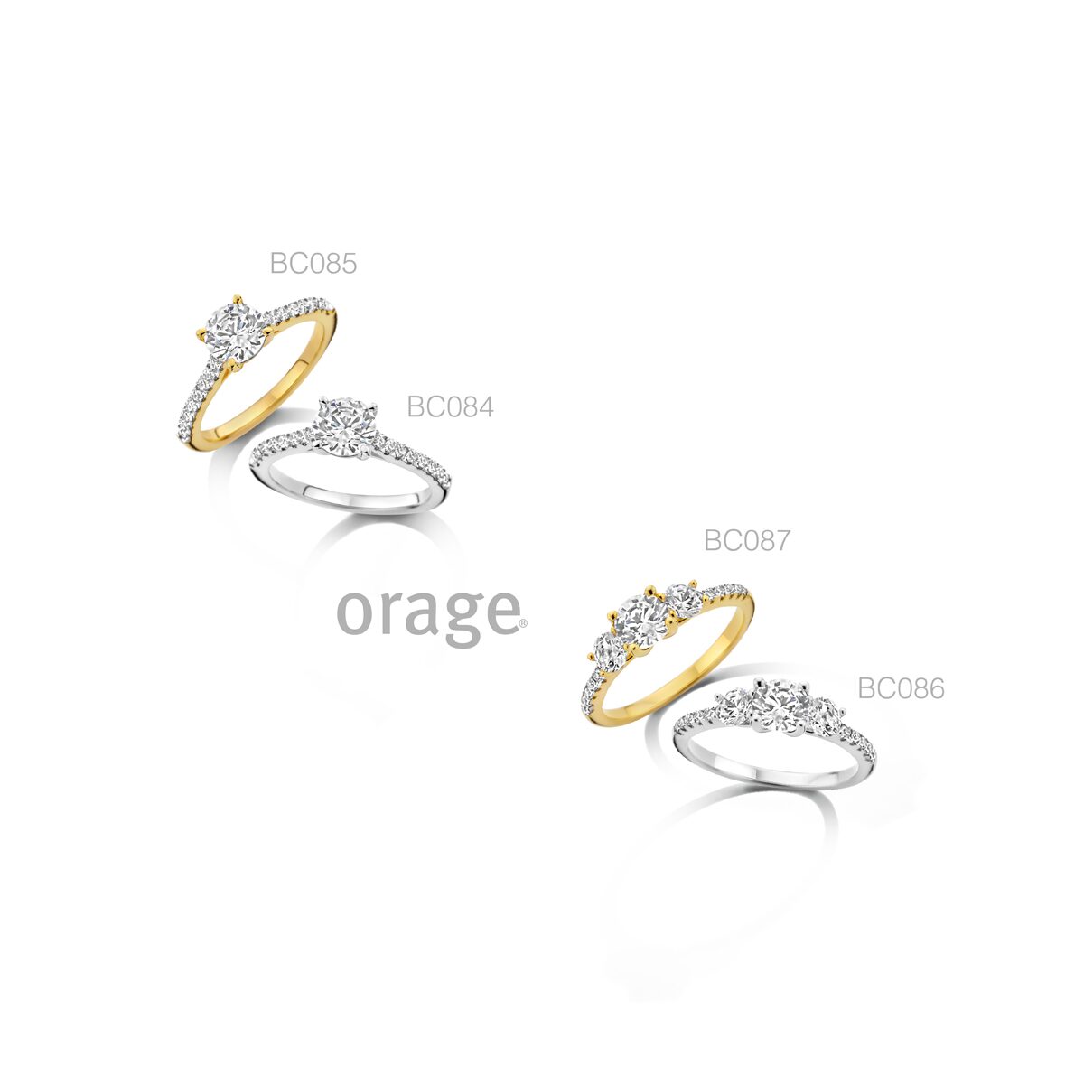 BC086 Ring trilogie met zijstenen 925 rh cz