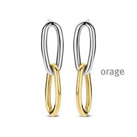 BC117 Oorhangers staal bicolor geel
