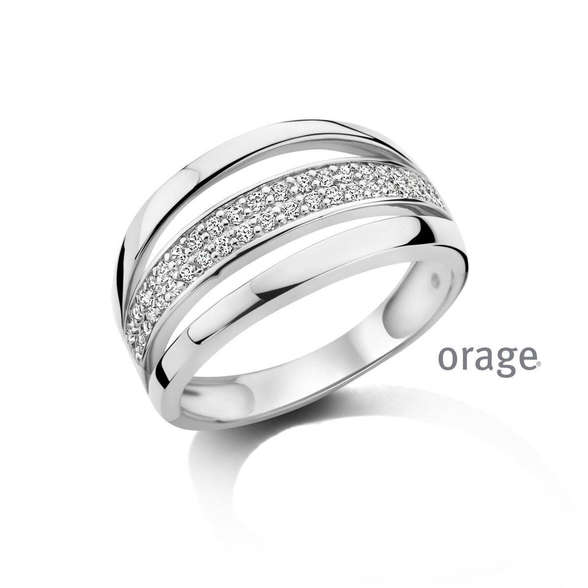 BC177 Ring met pavé 925 rh cz