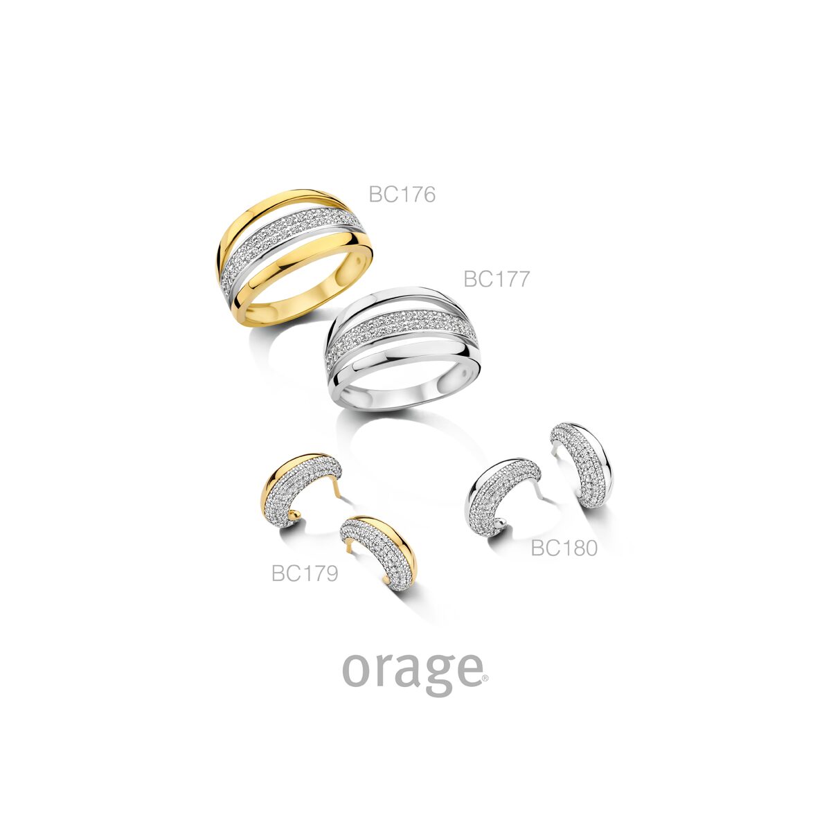 BC177 Ring met pavé 925 rh cz