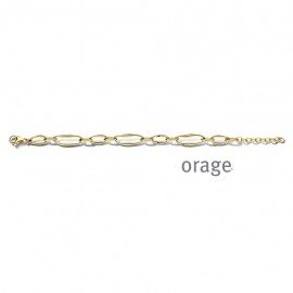 BC120 Armband staal organische schakel geel