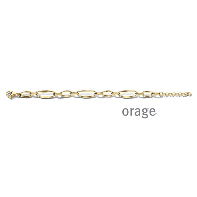 BC120 Armband staal organische schakel geel