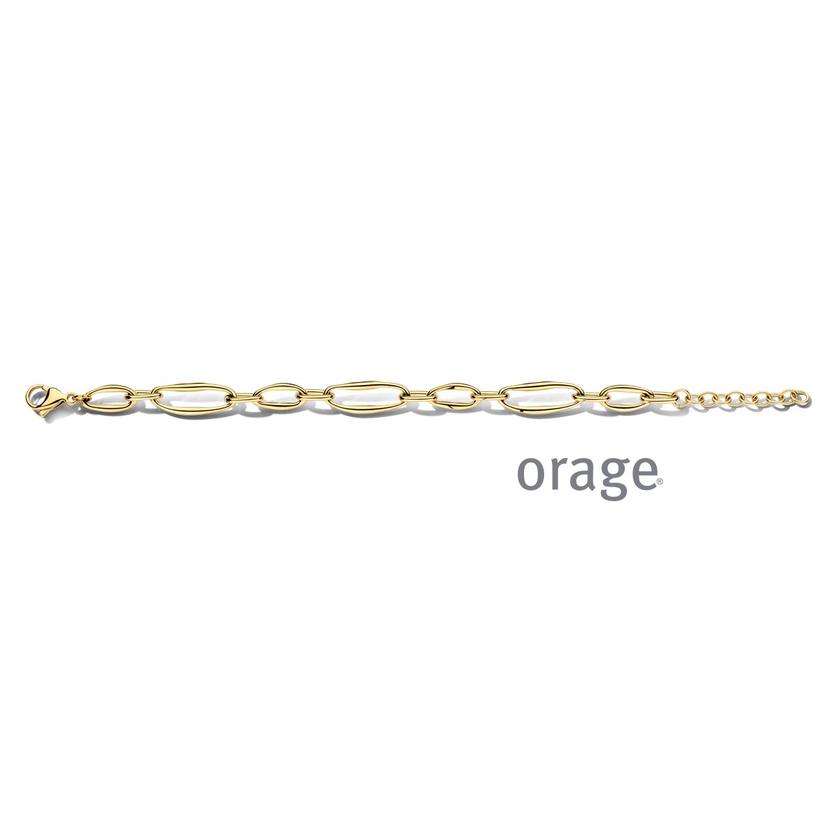 BC120 Armband staal organische schakel geel