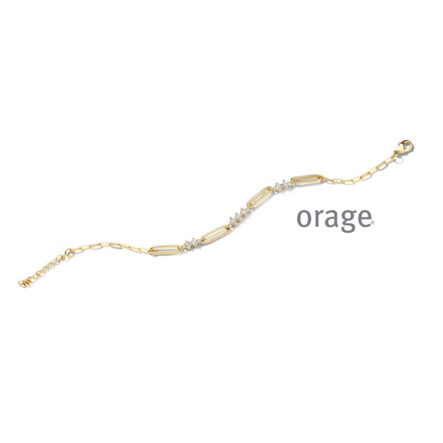 BC143 Armband ovale schakel verguld geel cz