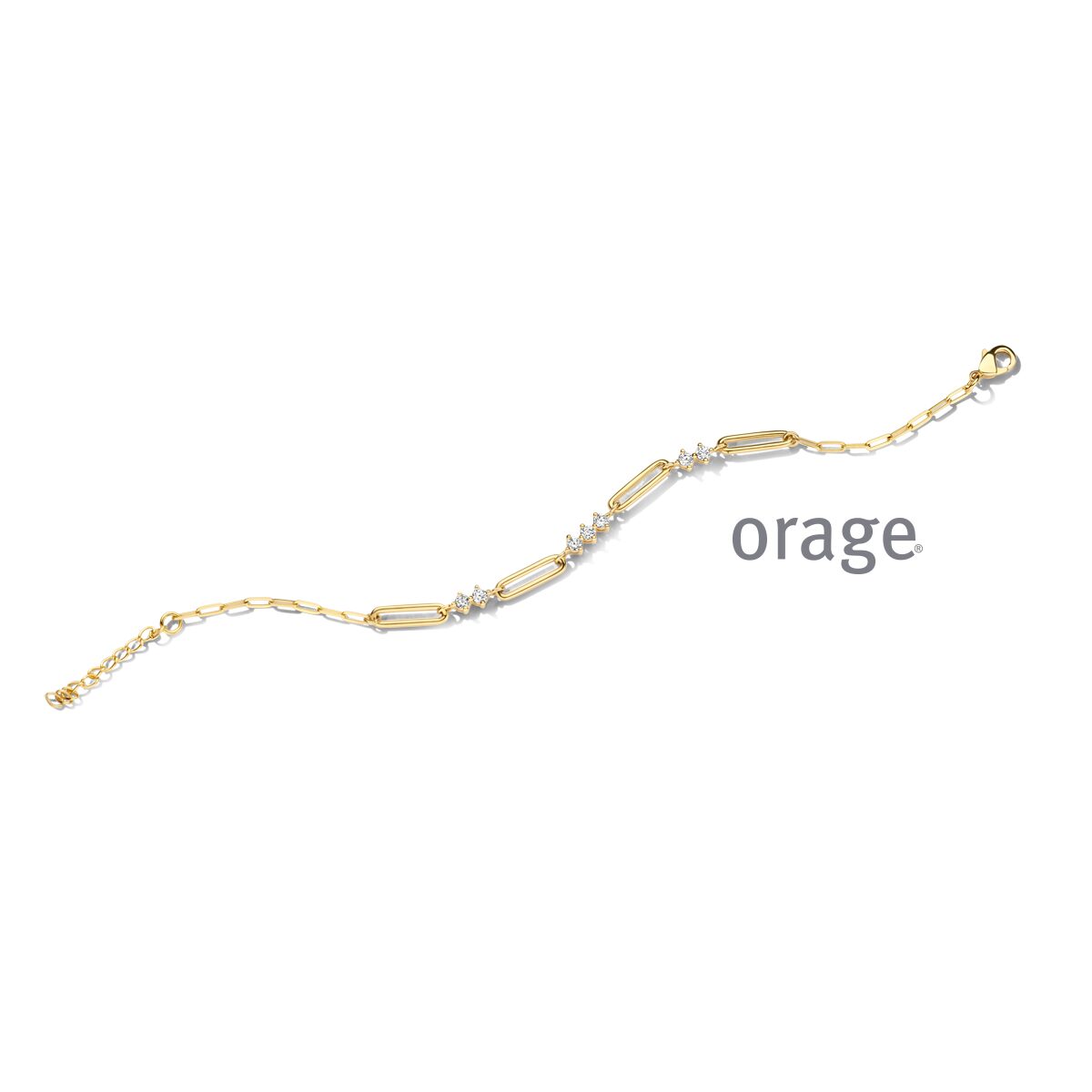 BC143 Armband ovale schakel verguld geel cz