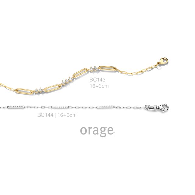 BC143 Armband ovale schakel verguld geel cz