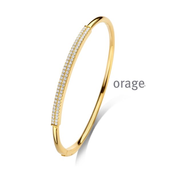 BC170 Armband bangle met pavé verguld geel cz